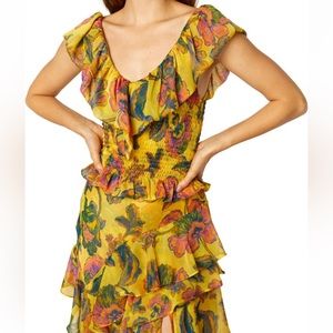 Misa canary top and skirt, like new!